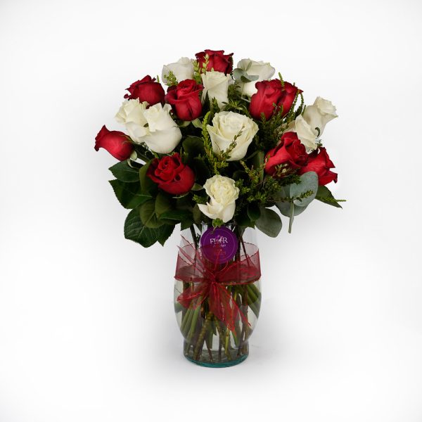 Florero Con 18 Rosas